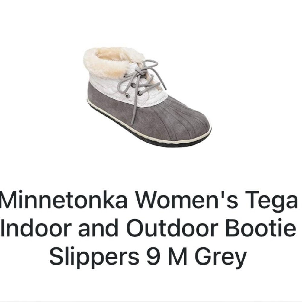 Minnetonka Women Grey Bootie Slipper